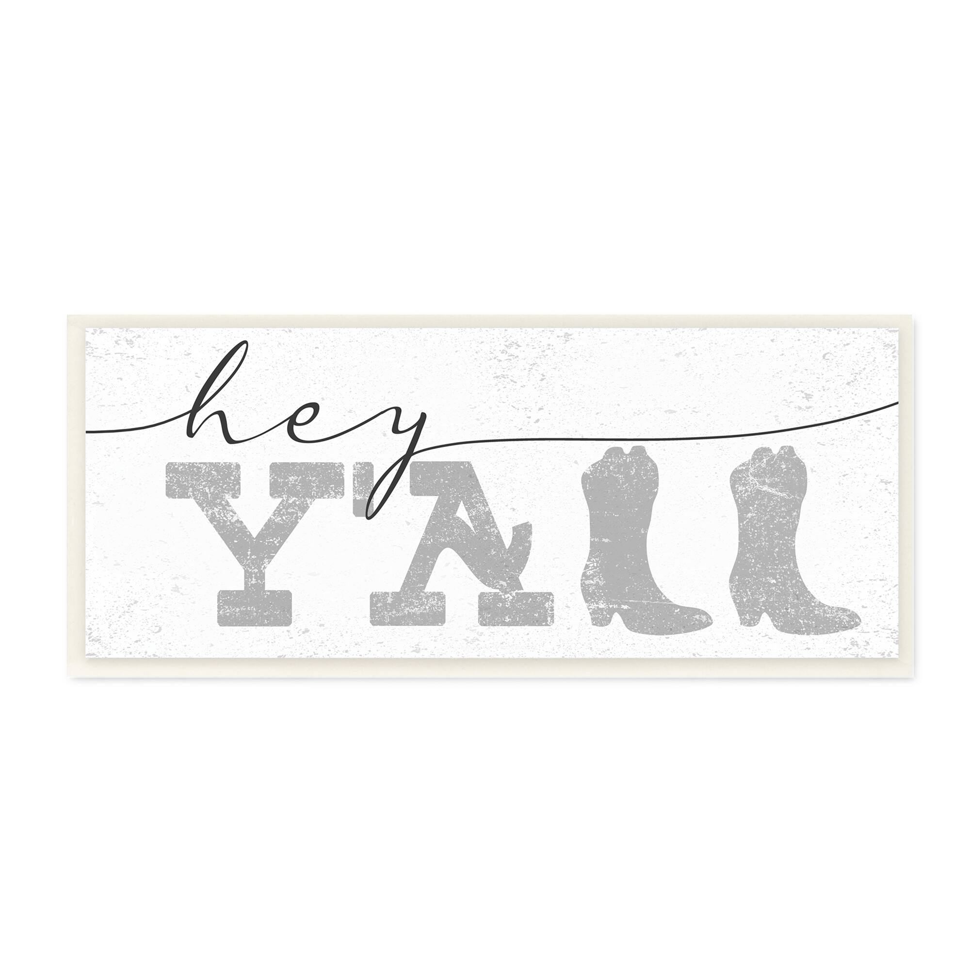 Stupell Industries Hey Y'all Western Wooden Wall Plaque